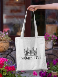 KRÁLOVSTVÍ plátěná taška BÍLÁ